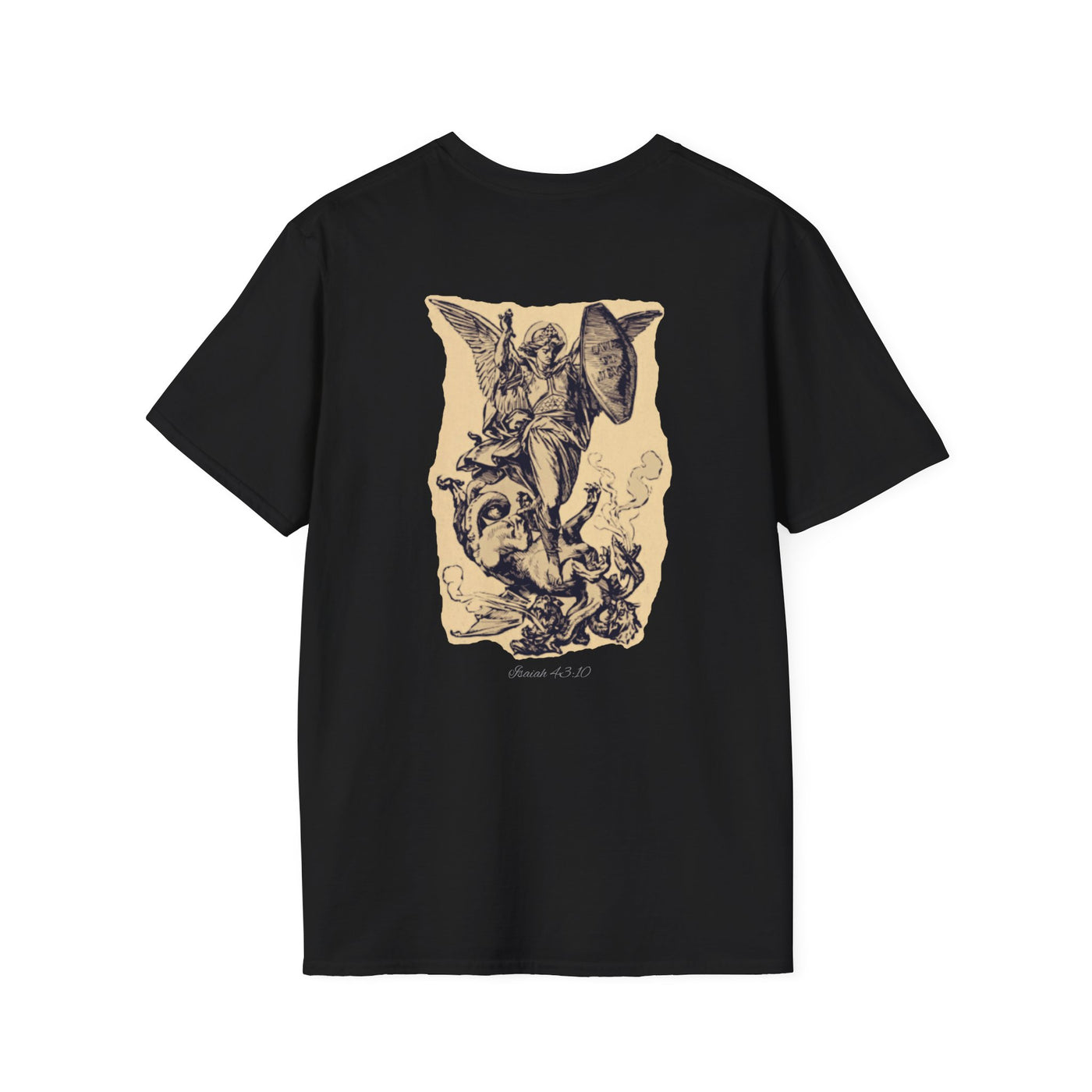 St. Micheal, Isaiah 43:10, White and Black, T-Shirt